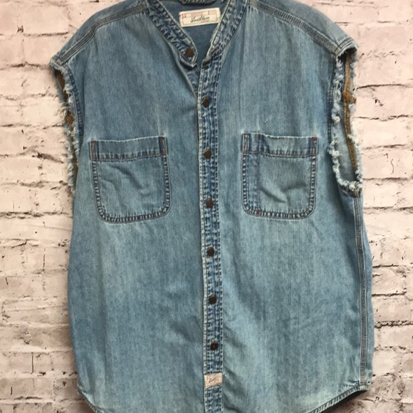 mens cut off denim shirts